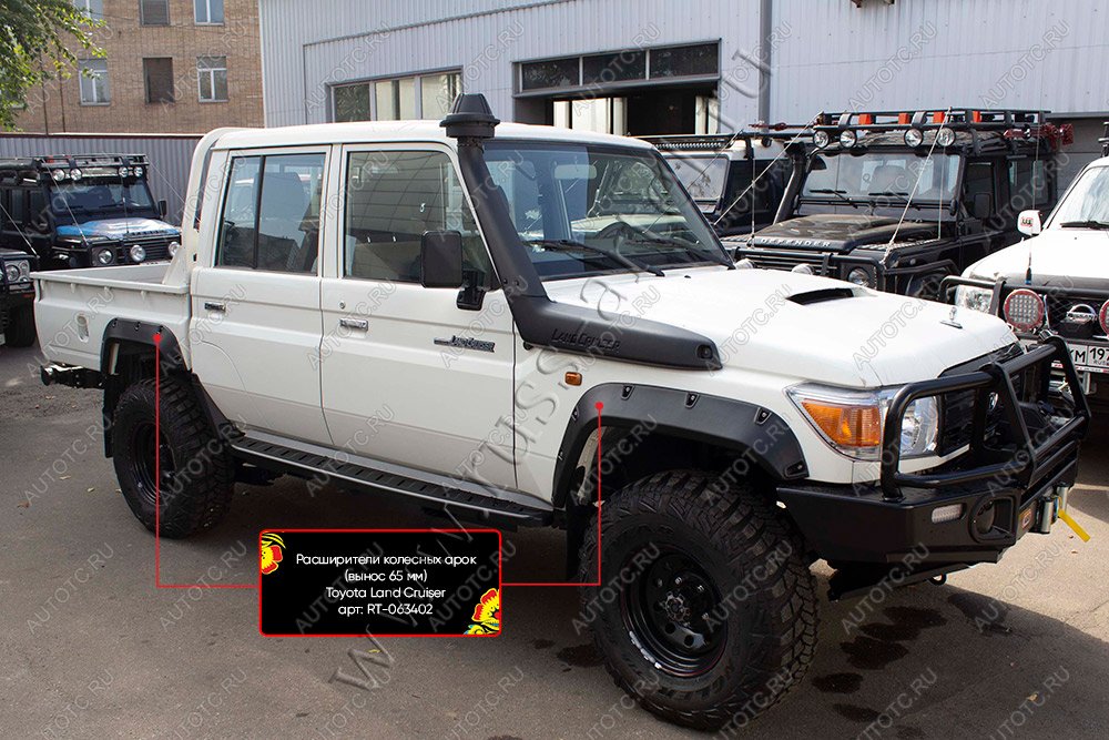 19 719 р. Расширители колесных арок Toyota Land Cruiser 79 2007- (вынос 65 мм) Русская Артель rt-063402  с доставкой в г. Майкоп