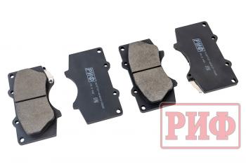 1 589 р. Колодки тормозные передние РИФ Toyota LC120,150, Hilux 2005+OEM 04465-35250, 04465-35290 ,Pajero 4 дизель 4605A472, 4605A481 РИФ riftoy-04465-35290  с доставкой в г. Майкоп. Увеличить фотографию 3