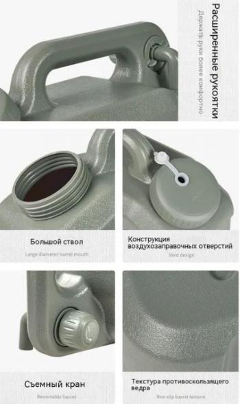 2 499 р. Канистра Naturehike кемпинговая, 12 л. бежевая Naturehike cnh22cj018-kh12  с доставкой в г. Майкоп. Увеличить фотографию 4