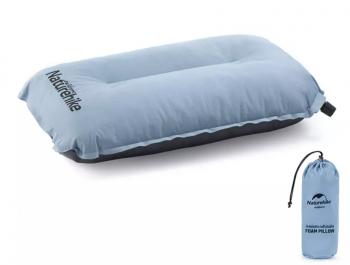1 409 р. Подушка самонадувающаяся Naturehike 46х27х9,5 см, голубая Naturehike nh17a001-l-lb  с доставкой в г. Майкоп. Увеличить фотографию 1