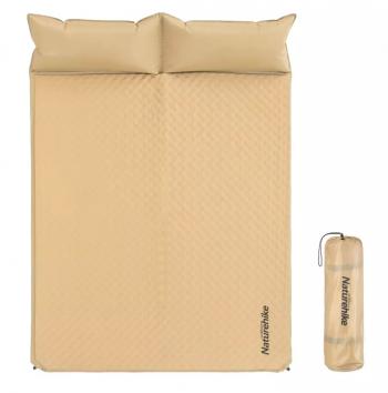 5 749 р. Коврик самонадувающийся Naturehike двойной, с подушками, 185х130х2,5 см, песочный Naturehike nh18q010-d-nye  с доставкой в г. Майкоп. Увеличить фотографию 1