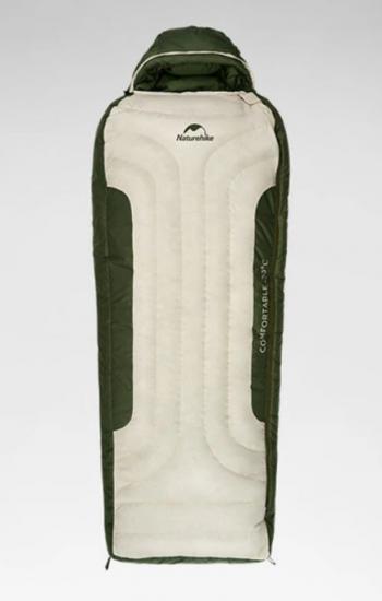 49 549 р. Мешок спальный Naturehike XR1500, 226х85 см, (правый) (ТК: -25C), бежево-зелёный Naturehike cnh22sd007-xr1500dgr  с доставкой в г. Майкоп. Увеличить фотографию 1