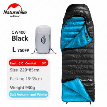 21 949 р. Мешок спальный Naturehike Ultralight CW400 L , 220х85 см, (правый) (ТК: +5C), черный Naturehike nh18c400-d-bll  с доставкой в г. Майкоп. Увеличить фотографию 2