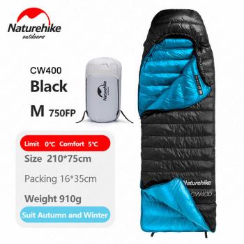 21 019 р. Мешок спальный Naturehike Ultralight CW400 M , 210х75 см, (правый) (ТК: +5C), черный Naturehike nh18c400-d-blm  с доставкой в г. Майкоп. Увеличить фотографию 2