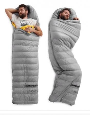 21 949 р. Мешок спальный Naturehike Ultralight CW400 L , 220х85 см, (правый) (ТК: +5C), серый Naturehike nh18c400-d-grl  с доставкой в г. Майкоп. Увеличить фотографию 2