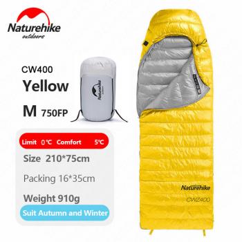 21 949 р. Мешок спальный Naturehike Ultralight CW400 M , 210х75 см, (правый) (ТК: +5C), желтый Naturehike nh18c400-d-yem  с доставкой в г. Майкоп. Увеличить фотографию 2