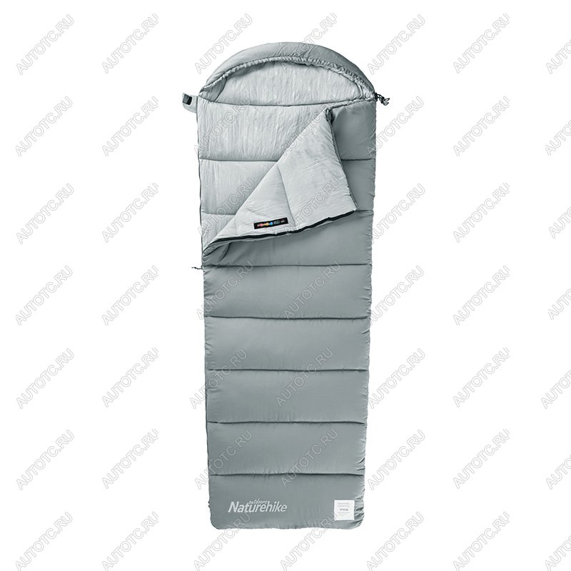 4 859 р. Мешок спальный Naturehike Envelope M300, (190+30)х80 см, (правый) (ТК: +6C), серый Naturehike nh20msd02-gm300  с доставкой в г. Майкоп