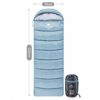 3 609 р. Мешок спальный Naturehike U250, (190х30)х75 см, (левый) (ТК: +6C), голубой Naturehike nh20msd07-blu250-l  с доставкой в г. Майкоп. Увеличить фотографию 3