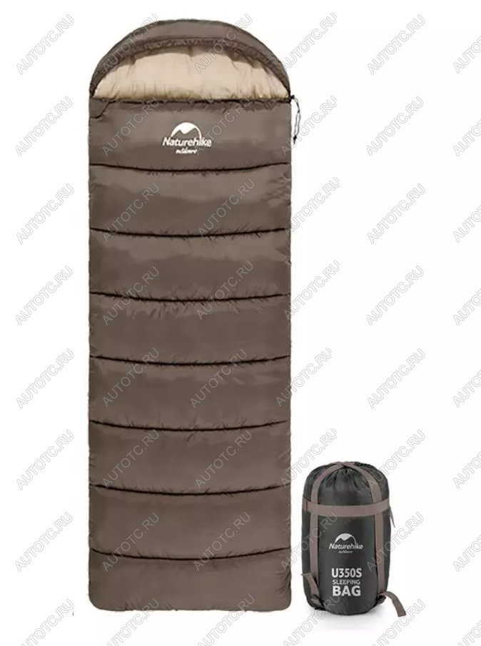 3 569 р. Мешок спальный Naturehike U150, 220х75 см, (ТК: +11C), правый, коричневый Naturehike nh20msd07-g150  с доставкой в г. Майкоп