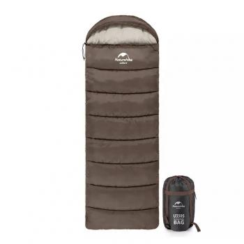 5 739 р. Мешок спальный Naturehike U350S, (190+30)х75 см, (ТК: -3C), (левый), коричневый Naturehike nh20msd07-gre350s-l  с доставкой в г. Майкоп. Увеличить фотографию 2