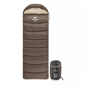 4 559 р. Мешок спальный Naturehike U350, (190х30)х75 см, (правый) (ТК: +1C), коричневый Naturehike nh20msd07-gu350  с доставкой в г. Майкоп. Увеличить фотографию 1