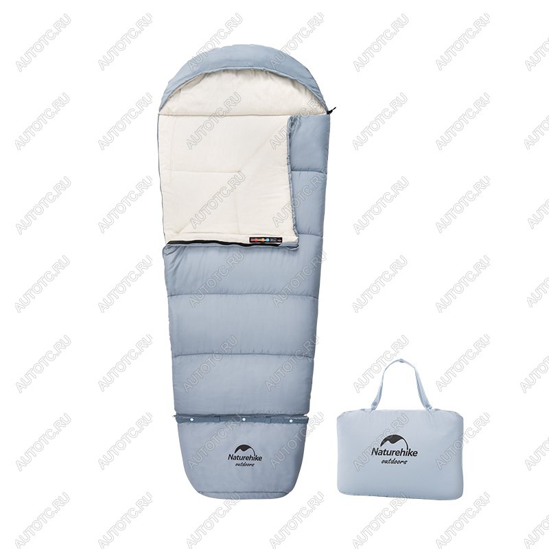 6 869 р. Мешок спальный Naturehike Compact C300, 190х75 см, (правый) (ТК: +6C), Синий Naturehike nh21msd01-c300bl  с доставкой в г. Майкоп