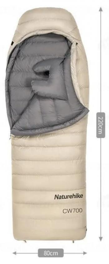 44 309 р. Мешок спальный Naturehike CW700, 220х80 см, (правый) (ТК: -2C), бежевый Naturehike nh22yd001-kh700g  с доставкой в г. Майкоп. Увеличить фотографию 1