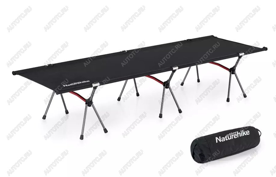 14 239 р. Раскладушка Naturehike XJC04 190х65х38 см, до 150 кг, черная Naturehike nh19jj006-bl  с доставкой в г. Майкоп