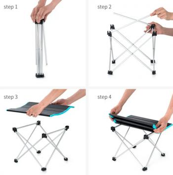 4 129 р. Стол туристический Naturehike складной, 68х46х40,5 см, чёрный Naturehike nh19z008-z-bll  с доставкой в г. Майкоп. Увеличить фотографию 3
