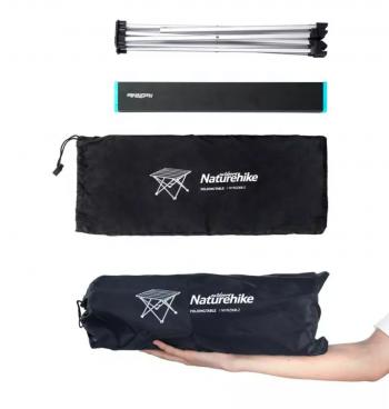 4 129 р. Стол туристический Naturehike складной, 68х46х40,5 см, чёрный Naturehike nh19z008-z-bll  с доставкой в г. Майкоп. Увеличить фотографию 2