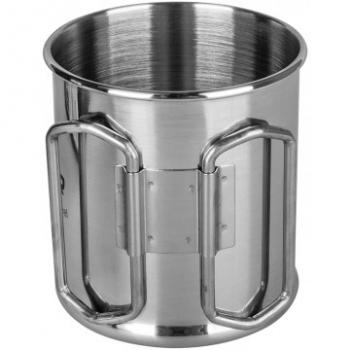 379 р. Кружка ТОНАР 300ML металлическая (нержавеющая сталь), со складными ручками ТОНАР t.tk-035-300  с доставкой в г. Майкоп. Увеличить фотографию 3