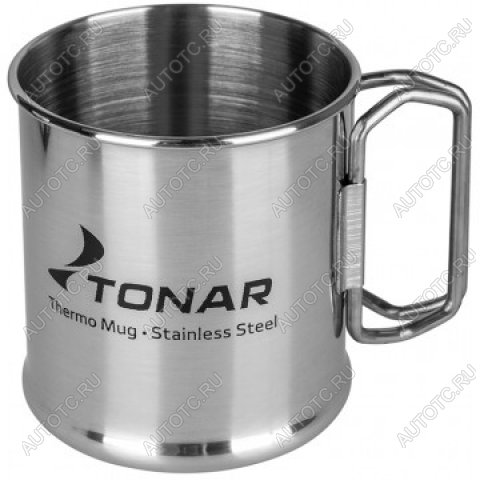 379 р. Кружка ТОНАР 300ML металлическая (нержавеющая сталь), со складными ручками ТОНАР t.tk-035-300  с доставкой в г. Майкоп