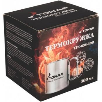 379 р. Кружка ТОНАР 300ML металлическая (нержавеющая сталь), со складными ручками ТОНАР t.tk-035-300  с доставкой в г. Майкоп. Увеличить фотографию 5
