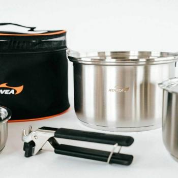 18 499 р. Набор посуды Kovea KOVEA TRIPLE STAINLESS COOKWARE-L KOVEA kcw-1901  с доставкой в г. Майкоп. Увеличить фотографию 3