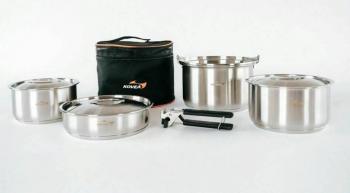18 499 р. Набор посуды Kovea KOVEA TRIPLE STAINLESS COOKWARE-L KOVEA kcw-1901  с доставкой в г. Майкоп. Увеличить фотографию 1
