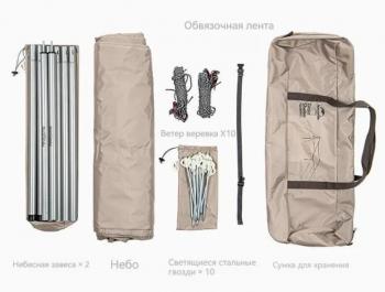 7 139 р. Тент кемпинговый Naturehike 3Х5 м., золотистый Naturehike nh20tm006-qgld35  с доставкой в г. Майкоп. Увеличить фотографию 2