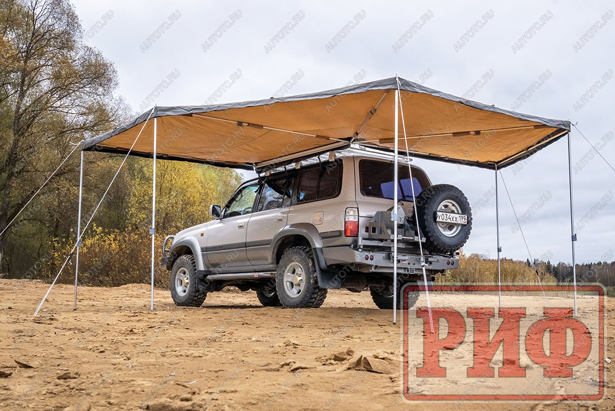 25 749 р. Маркиза автомобильная РИФ комбинированная (прямоугольная с веерной частью) 2,0х2,5 м (левая) РИФ rifavf0720250601  с доставкой в г. Майкоп