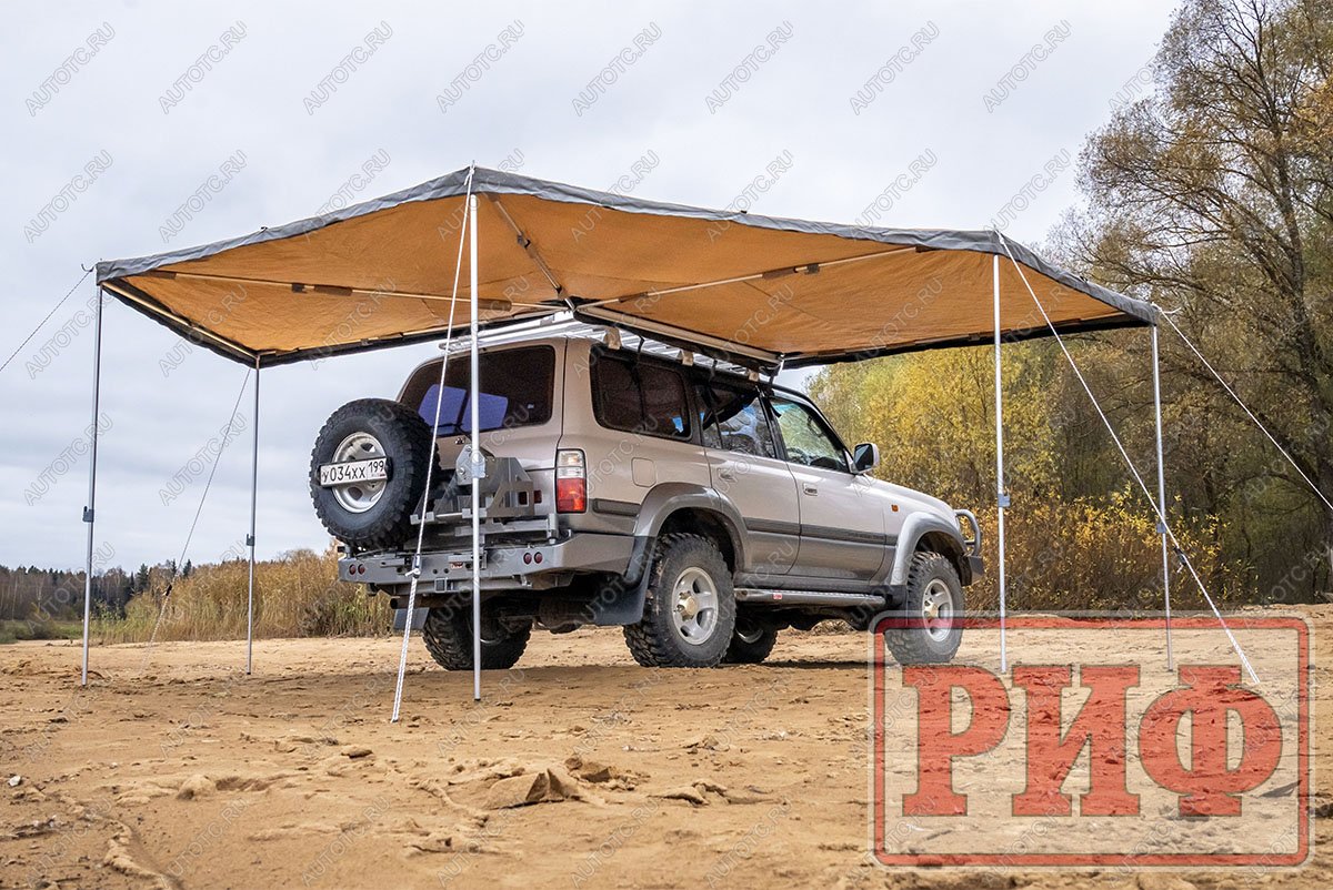 25 759 р. Маркиза автомобильная РИФ комбинированная (прямоугольная с веерной частью) 2,0х2,5 м (правая) РИФ rifavf0720250602  с доставкой в г. Майкоп