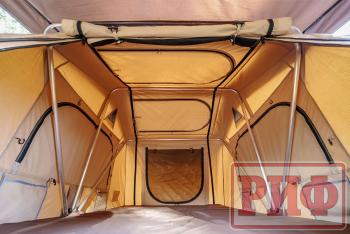 125 439 р. Палатка на крышу автомобиля РИФ Soft RT01-140, тент песочный, корпус черный, 240х140х130 см РИФ rifrt011406090w  с доставкой в г. Майкоп. Увеличить фотографию 12