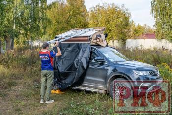 125 439 р. Палатка на крышу автомобиля РИФ Soft RT01-140, тент песочный, корпус черный, 240х140х130 см РИФ rifrt011406090w  с доставкой в г. Майкоп. Увеличить фотографию 6