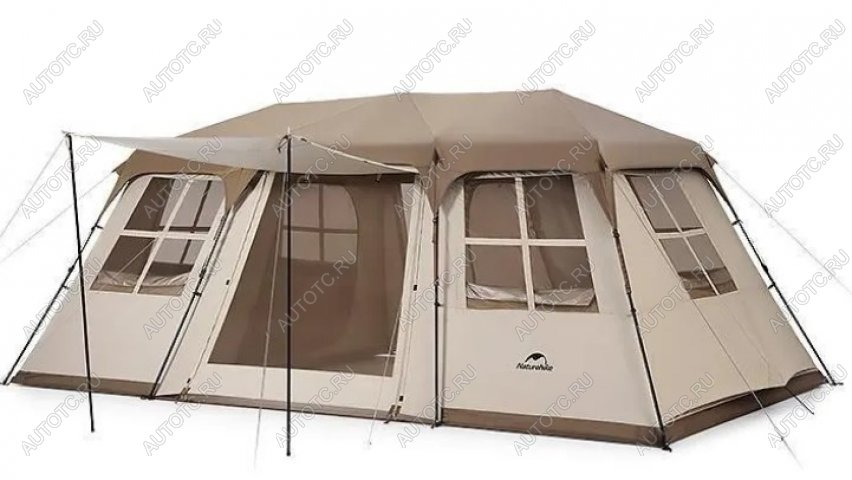 86 899 р. Палатка Naturehike Village 17, 4-местная, автоматическая, алюминиевый каркас, коричневая Naturehike cnh22zp021-br  с доставкой в г. Майкоп