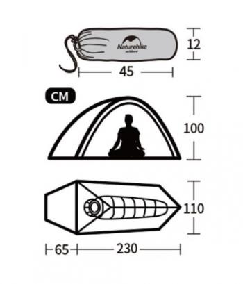 15 289 р. Палатка Naturehike Cloud Up Si 1-местная, алюминиевый каркас, сверхлегкая, синяя Naturehike nh18t010-t-1dnav  с доставкой в г. Майкоп. Увеличить фотографию 2