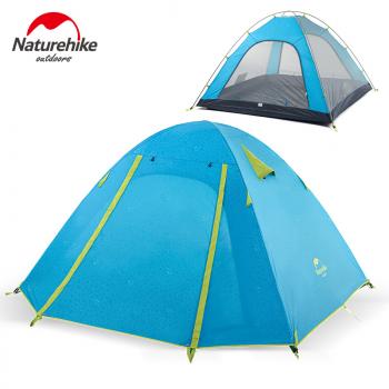 11 989 р. Палатка Naturehike P-Series 4-местная, алюминиевый каркас, голубая Naturehike nh18z044-p-4sbl  с доставкой в г. Майкоп. Увеличить фотографию 1