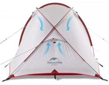 26 969 р. Палатка Naturehike Hiby Si 4-местная, алюминиевый каркас, серо-красный Naturehike nh19zp005-dg  с доставкой в г. Майкоп. Увеличить фотографию 4