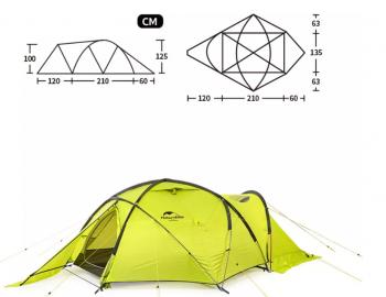 24 779 р. Палатка Naturehike Lgloo Alpine, 2-местная Naturehike nh19zp012-li  с доставкой в г. Майкоп. Увеличить фотографию 4