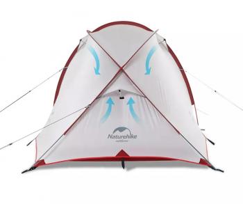 21 599 р. Палатка Naturehike Hiby Si 3-местная, алюминиевый каркас, серо-красная Naturehike nh19zp016-dg  с доставкой в г. Майкоп. Увеличить фотографию 5