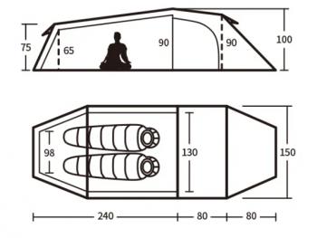 37 979 р. Палатка Naturehike Opalus Si 2-местная, алюминиевый каркас, зеленый Naturehike nh20zp001-dfgr  с доставкой в г. Майкоп. Увеличить фотографию 2