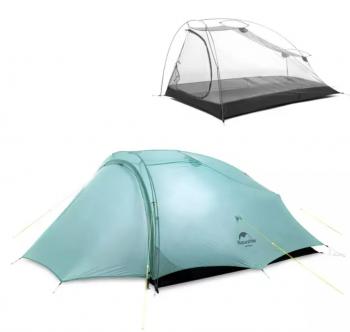 14 609 р. Палатка Naturehike Outdoor 2-местная, алюминиевый каркас, сверхлегкая, голубой Naturehike nh20zp091-2lbl  с доставкой в г. Майкоп. Увеличить фотографию 2