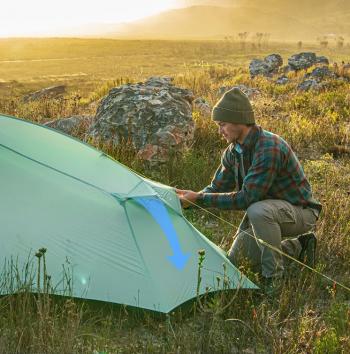 14 609 р. Палатка Naturehike Outdoor 2-местная, алюминиевый каркас, сверхлегкая, голубой Naturehike nh20zp091-2lbl  с доставкой в г. Майкоп. Увеличить фотографию 20