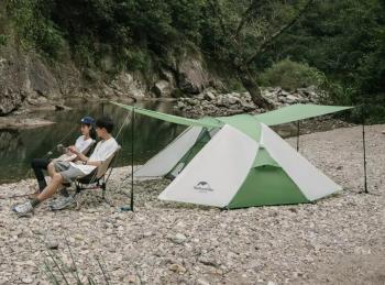 14 159 р. Палатка Naturehike Butterfly 2-местная, алюминиевый каркас, бело-зеленая Naturehike nh21yw132-whgr  с доставкой в г. Майкоп. Увеличить фотографию 5