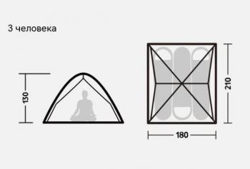 9 169 р. Палатка Naturehike 3-местная, быстросборная, серо-зеленая Naturehike nh21zp008-3ggr  с доставкой в г. Майкоп. Увеличить фотографию 10