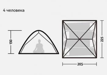 9 179 р. Палатка Naturehike 4-местная, быстросборная, серо-красная Naturehike nh21zp008-4grrd  с доставкой в г. Майкоп. Увеличить фотографию 3