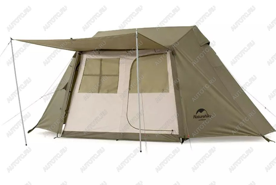 29 739 р. Палатка Naturehike Village 5.0 4-местная, алюминиевый каркас, снежная юбка, зеленая Naturehike nh21zp009-agr  с доставкой в г. Майкоп