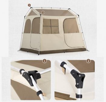 29 739 р. Палатка Naturehike Village 5.0 4-местная, алюминиевый каркас, снежная юбка, бежевая Naturehike nh21zp009-kh  с доставкой в г. Майкоп. Увеличить фотографию 12