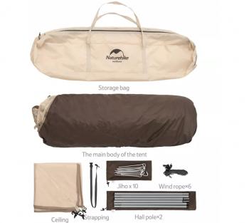 13 949 р. Палатка Naturehike Ango 3-местная, быстросборная, бежевая Naturehike nh21zp010-kh  с доставкой в г. Майкоп. Увеличить фотографию 11