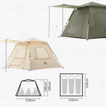 20 789 р. Палатка Naturehike Ango 3-местная, быстросборная, снежная юбка, бежевая Naturehike nh21zp010-khskr  с доставкой в г. Майкоп. Увеличить фотографию 5