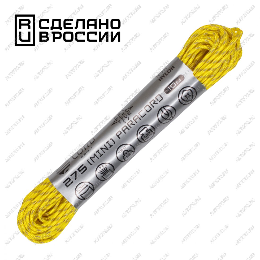 389 р. Паракорд 550 CORD nylon 10м световозвращающий (lemon) CORD 550.n10.lm.l  с доставкой в г. Майкоп