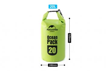 1 059 р. Гермомешок Naturehike Ocean Pack 20 л. (зелёный) Naturehike fs15m010-j-20gr  с доставкой в г. Майкоп. Увеличить фотографию 3