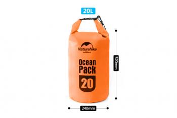 1 119 р. Гермомешок Naturehike Ocean Pack 20 л. (оранжевый) Naturehike fs15m010-j-20or  с доставкой в г. Майкоп. Увеличить фотографию 2
