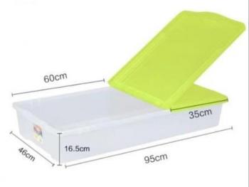 5 389 р. Короб для хранения IRIS UNDER-BED PLASTIC BOX 46л, зеленый IRIS OHYAMA ub950-gr  с доставкой в г. Майкоп. Увеличить фотографию 3